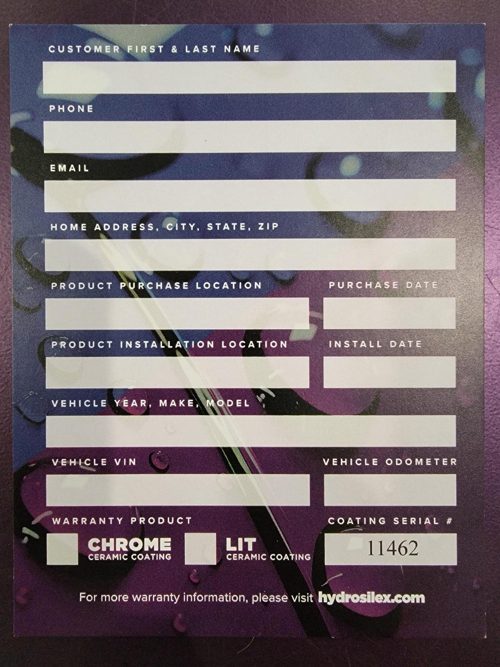 Hydrosilex Chrome Warranty