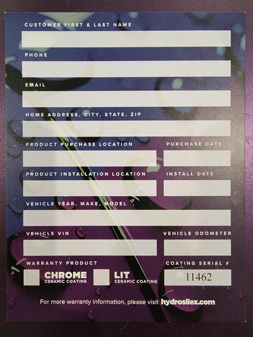 Hydrosilex Chrome Warranty