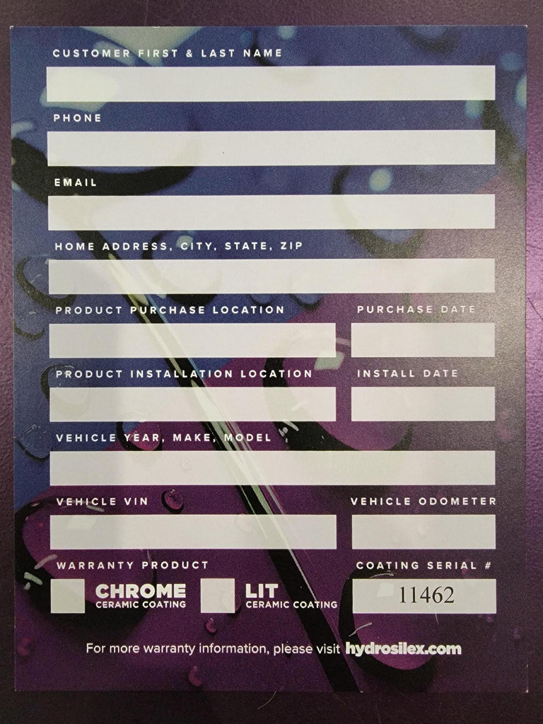 Hydrosilex Chrome Warranty